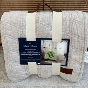 Brooks Brothers Full/Queen Linen Cotton Blend European Grown Flax Quilt